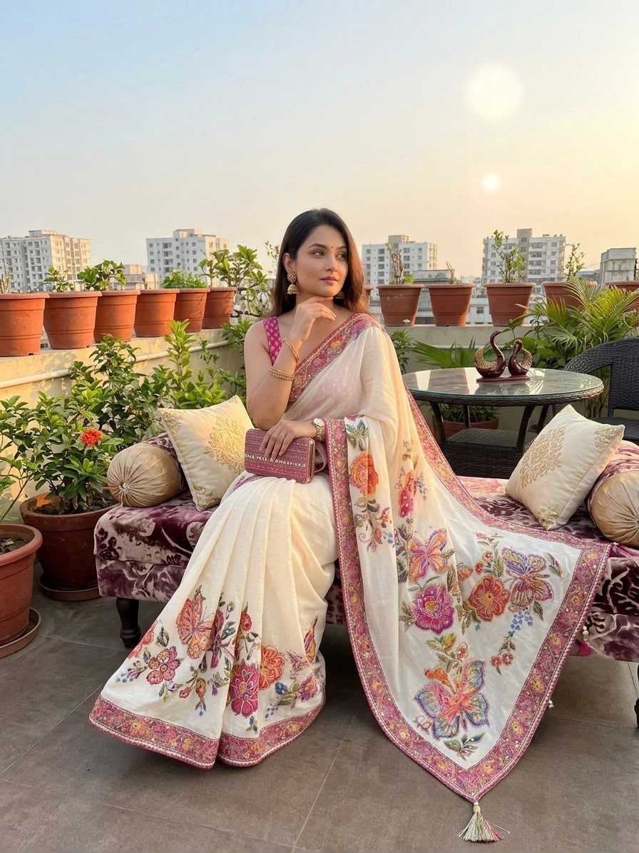 Chinon Silk Designer Saree