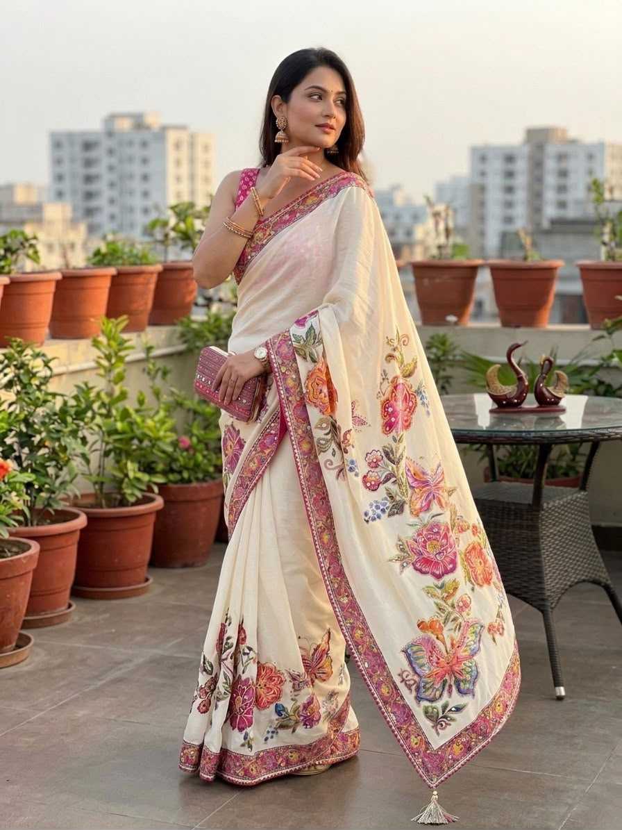 Chinon Silk Designer Saree