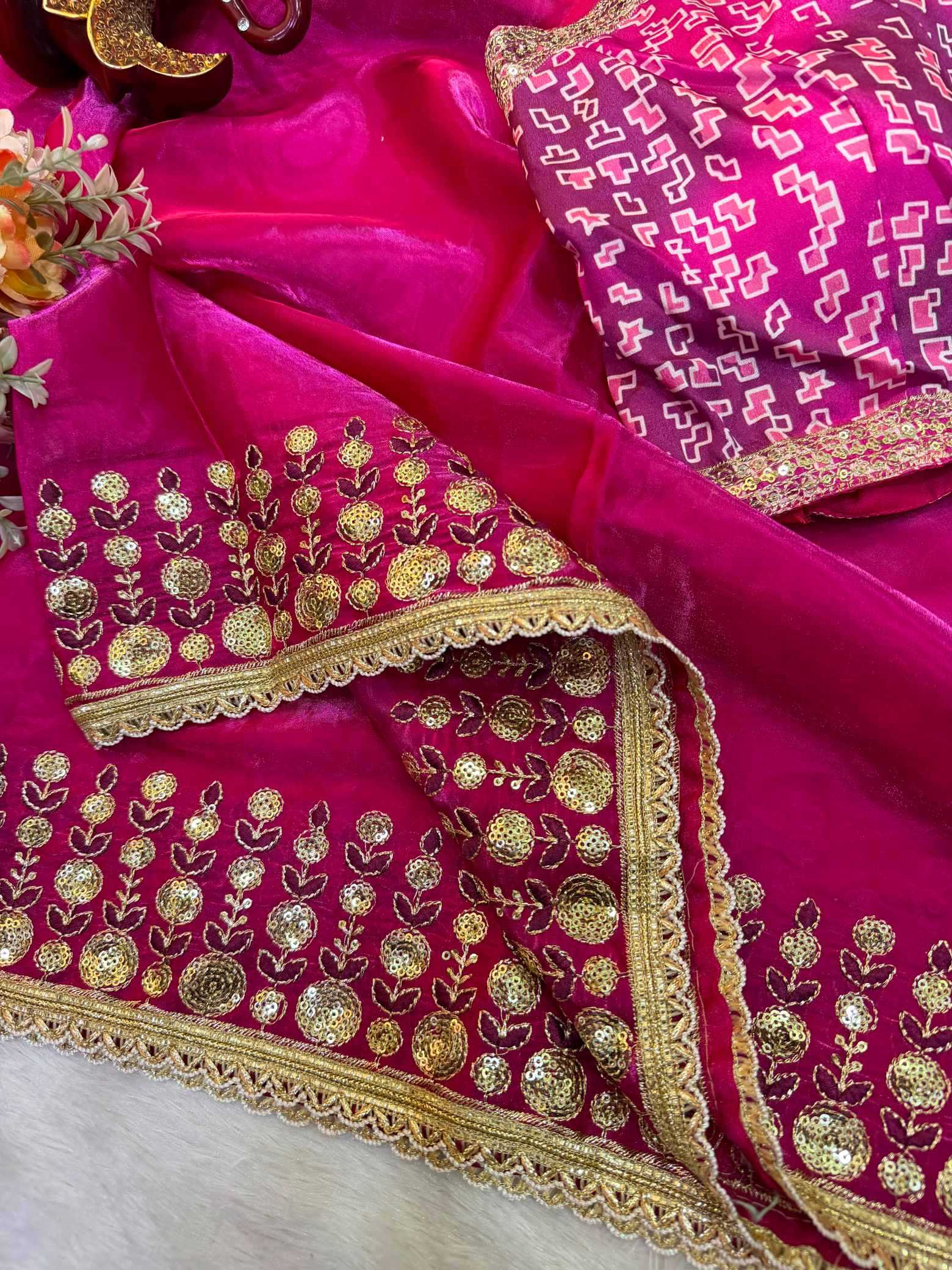 Satin Designer Saree
