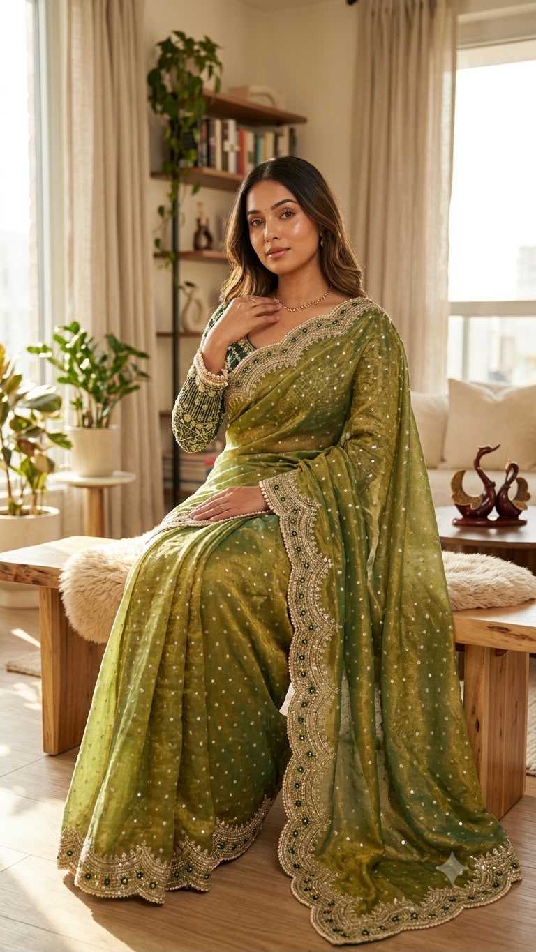 Zari Silk Sequence Saree
