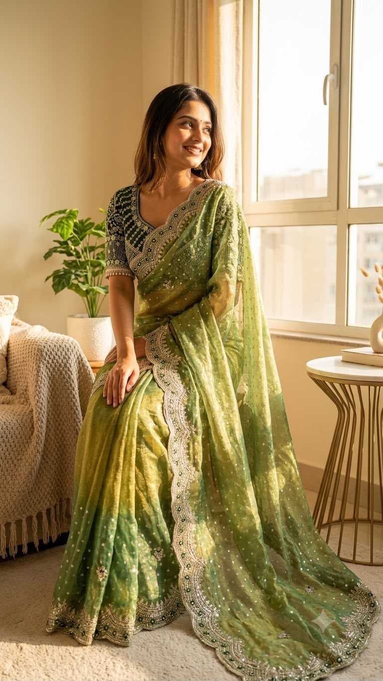 Zari Silk Sequence Saree
