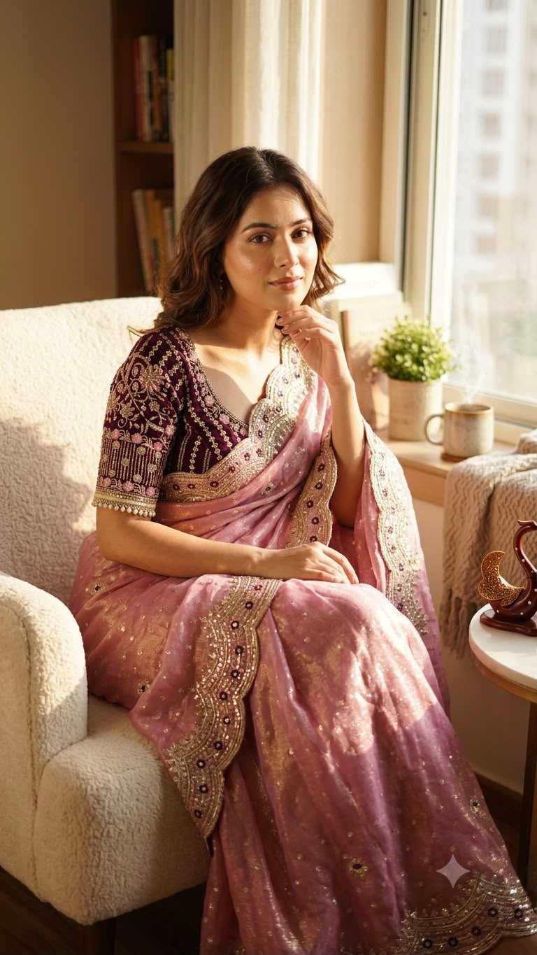 Zari Silk Sequence Saree