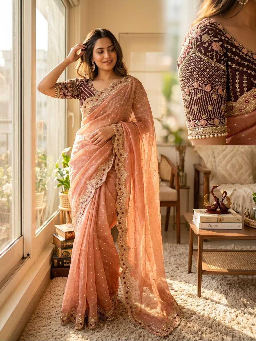 Zari Silk Sequence Saree
