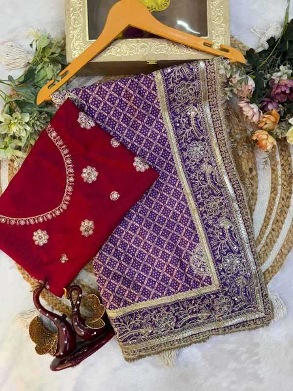 Chinon Silk Designer Saree 5633