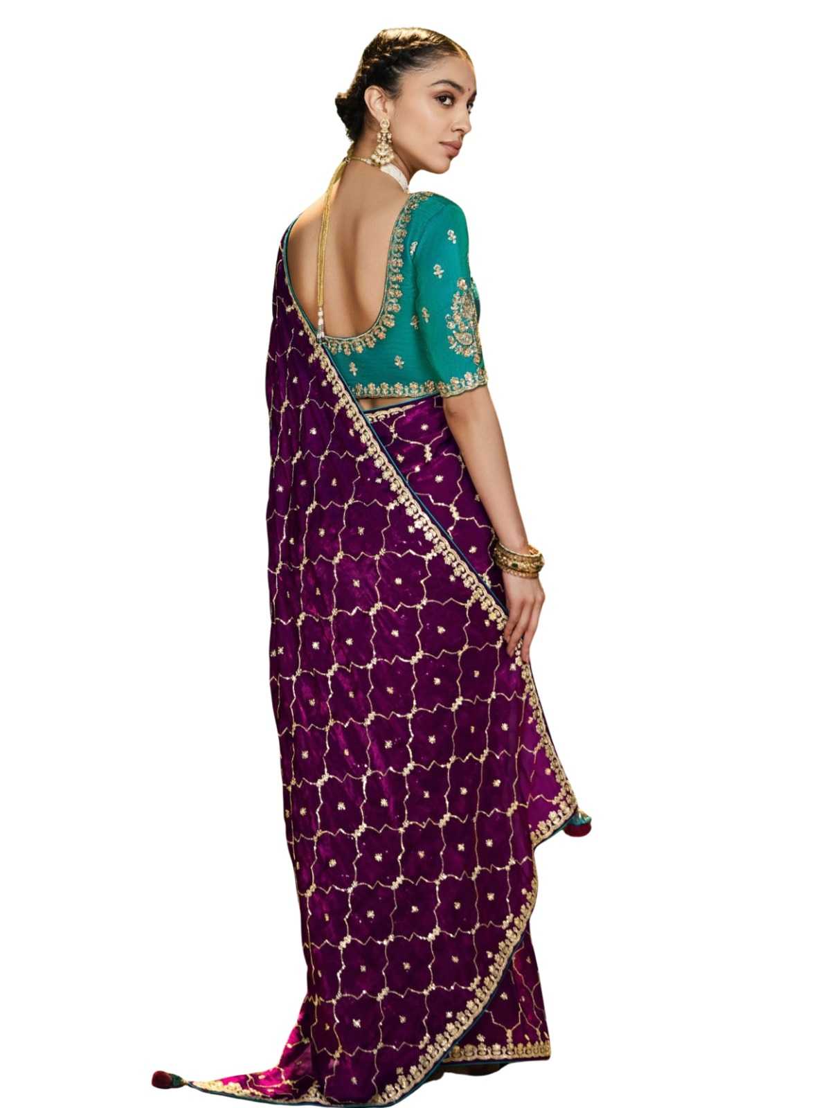Satin Sequence Saree
