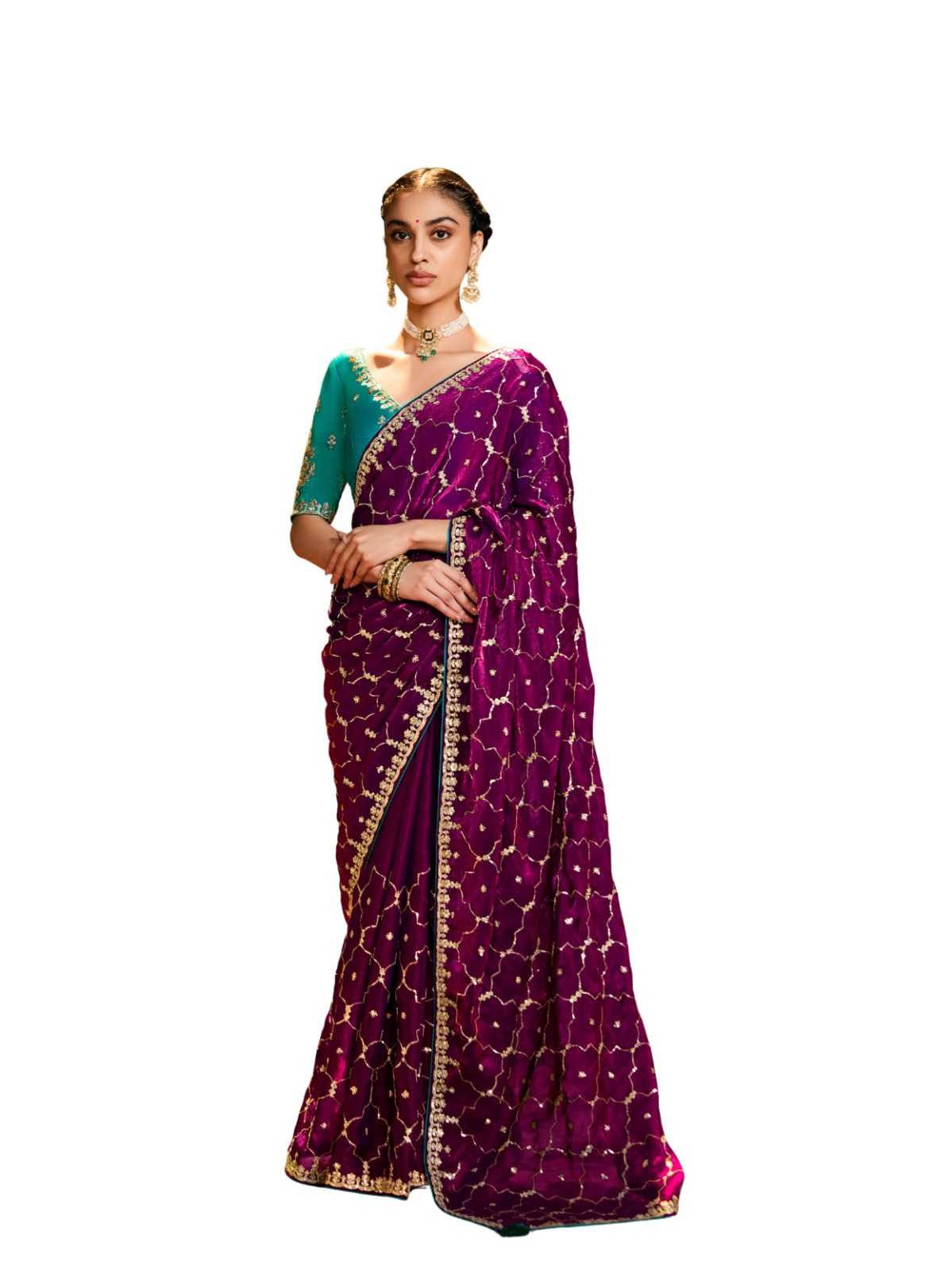 Satin Sequence Saree