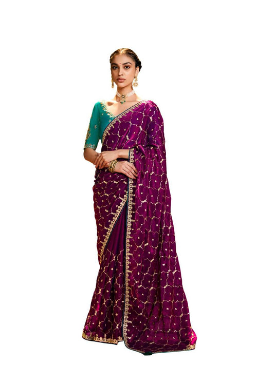 Satin Sequence Saree