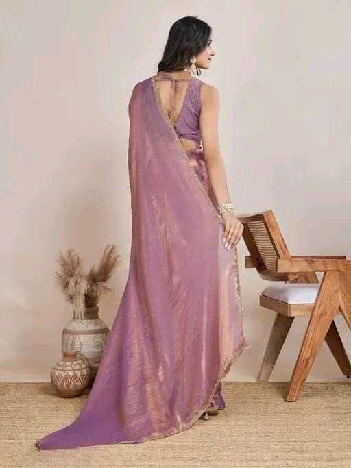 Twill Net Party Wear Saree