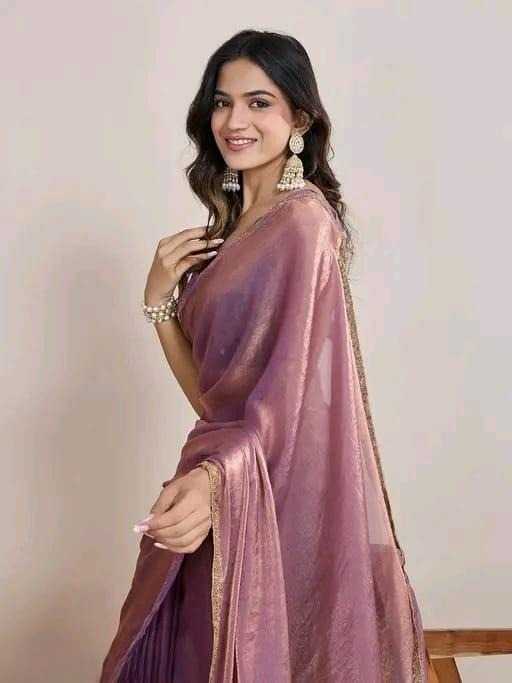 Twill Net Party Wear Saree