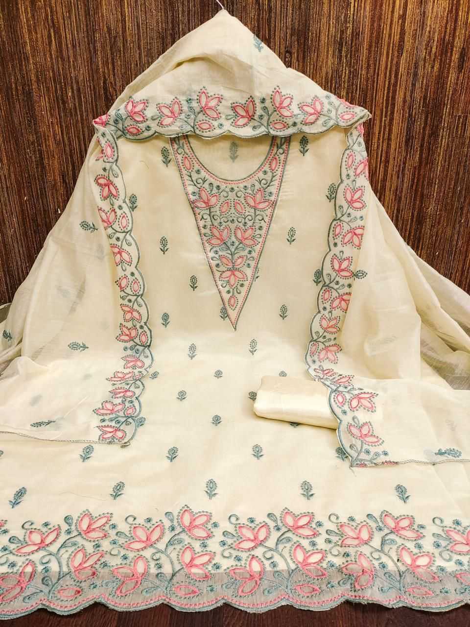 Chanderi Soft Embroidery Suit