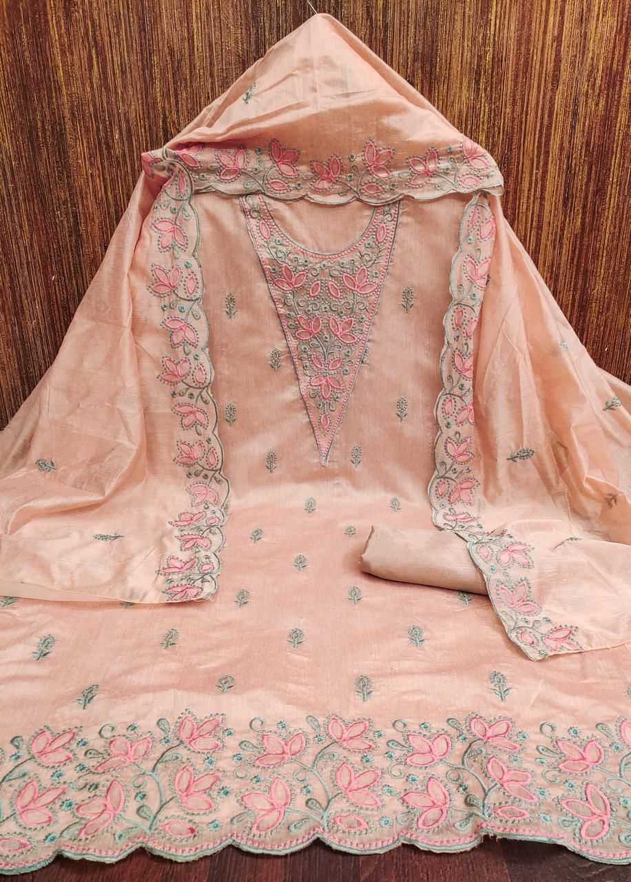 Chanderi Soft Embroidery Suit