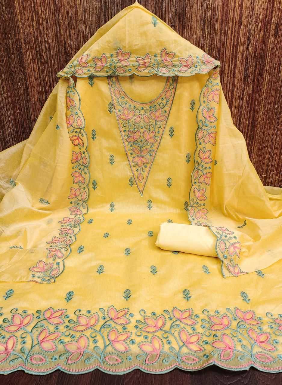 Chanderi Soft Embroidery Suit