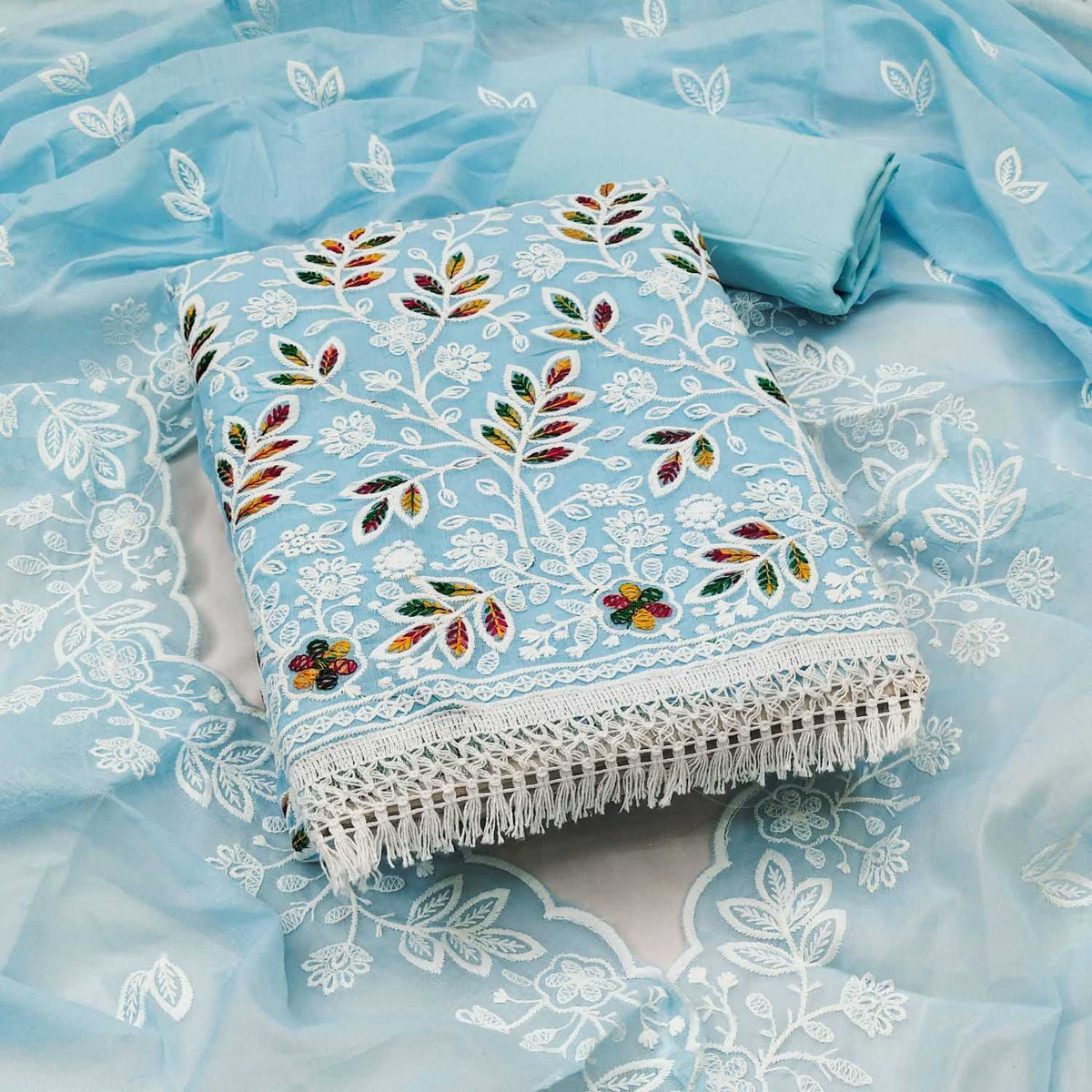CRA Chanderi Cotton Embroidery Suit