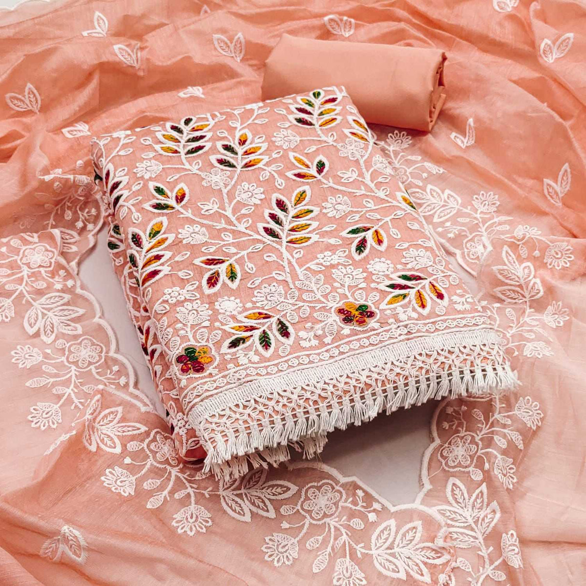 CRA Chanderi Cotton Embroidery Suit