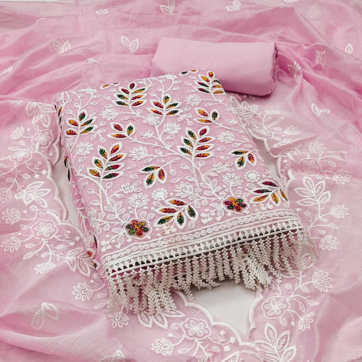 CRA Chanderi Cotton Embroidery Suit