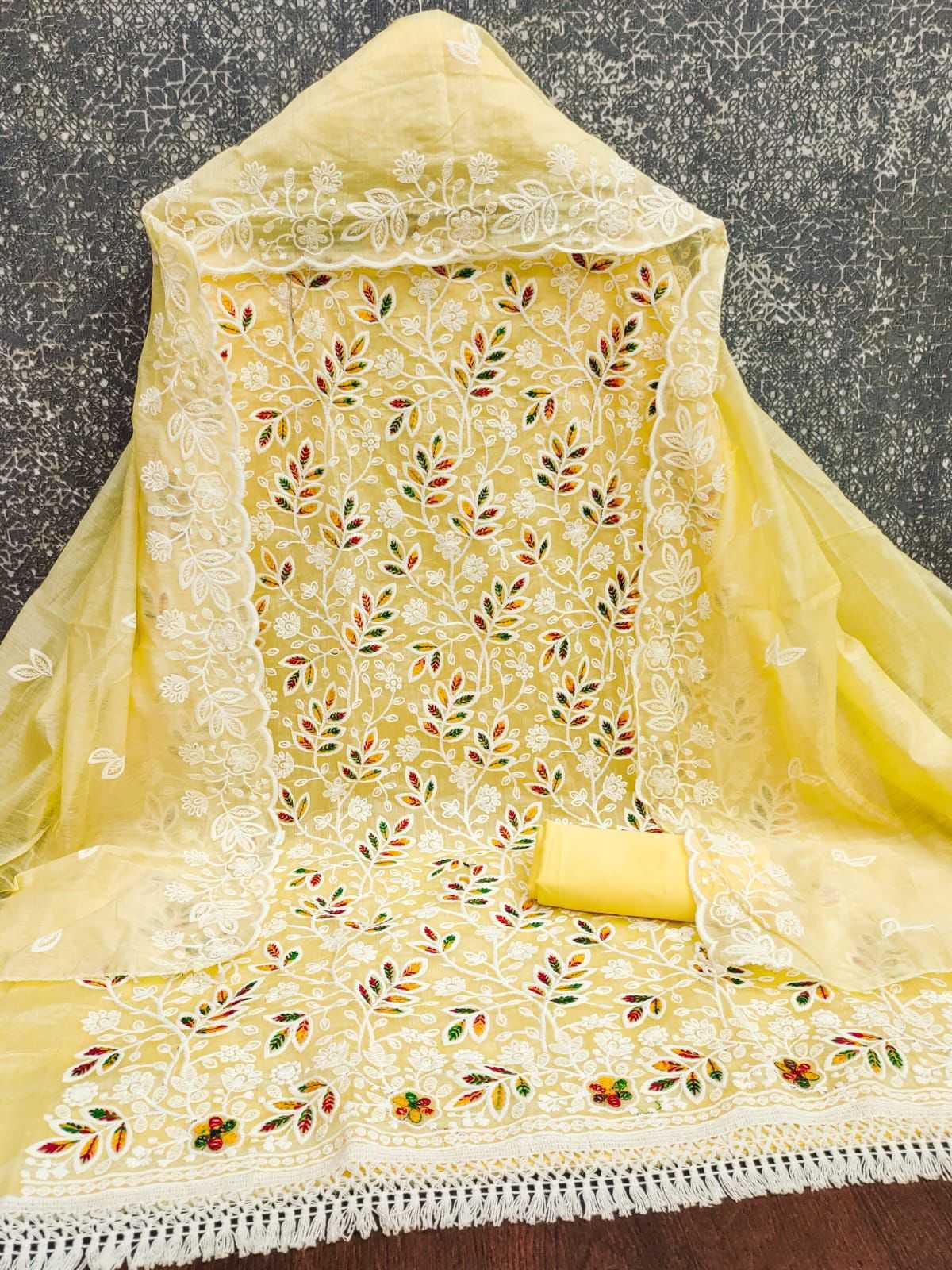 CRA Chanderi Cotton Embroidery Suit