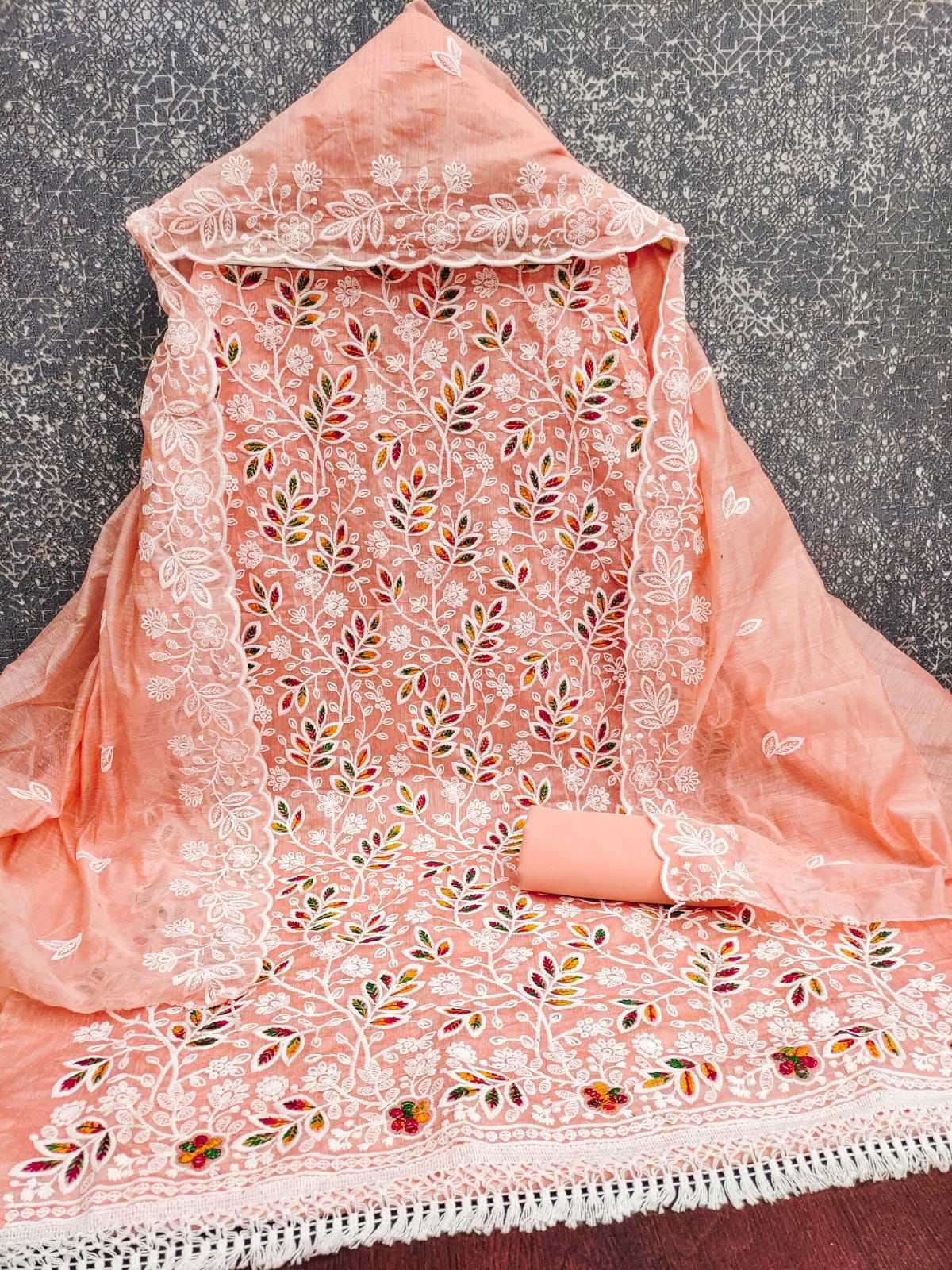 CRA Chanderi Cotton Embroidery Suit