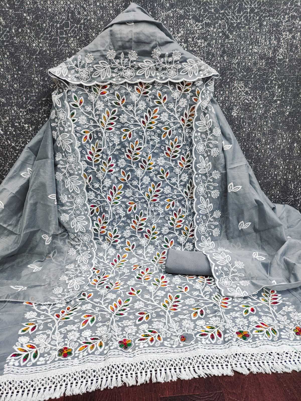 CRA Chanderi Cotton Embroidery Suit