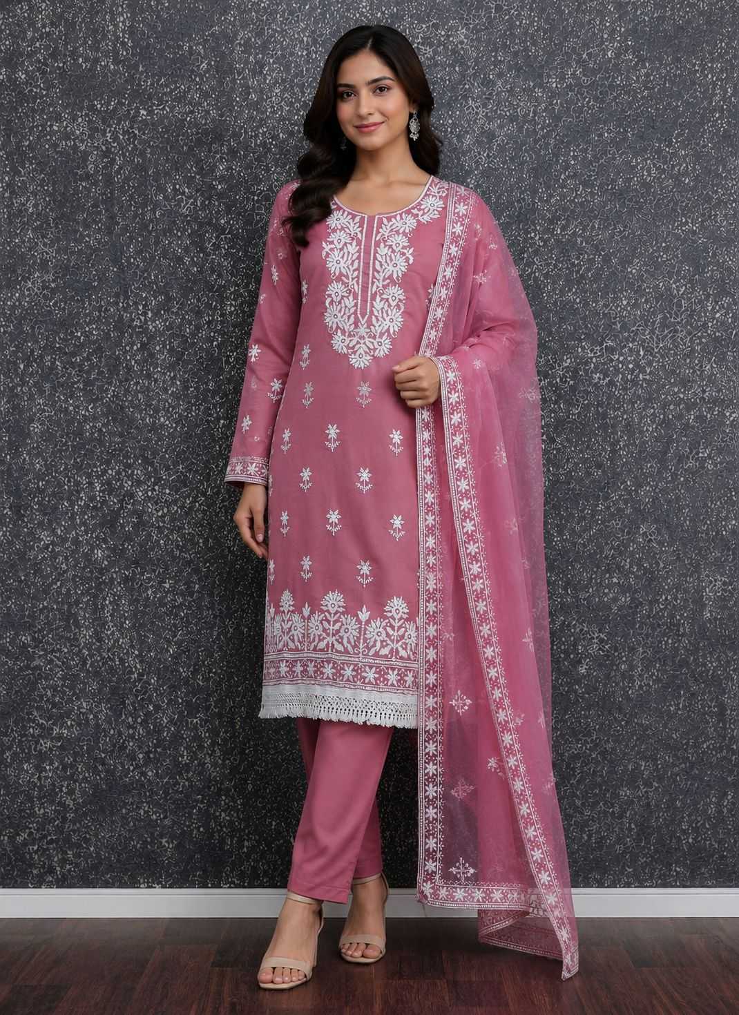 Heavy Roman Silk Ladies Suit