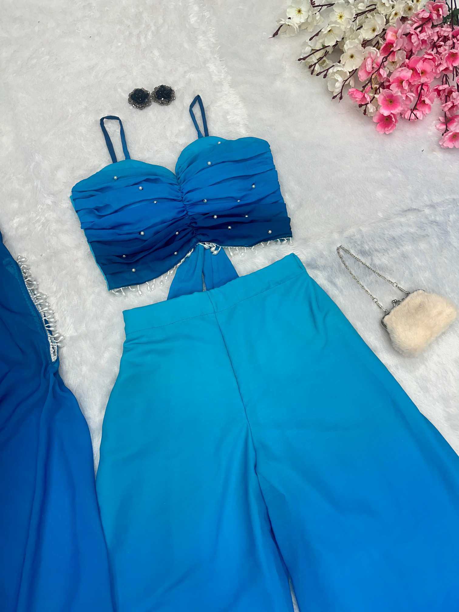 Georgette Palazzo Suit