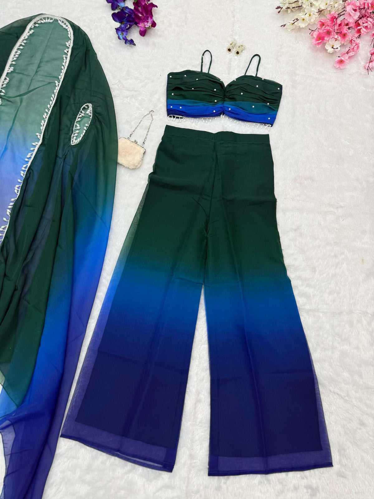 Georgette Palazzo Suit