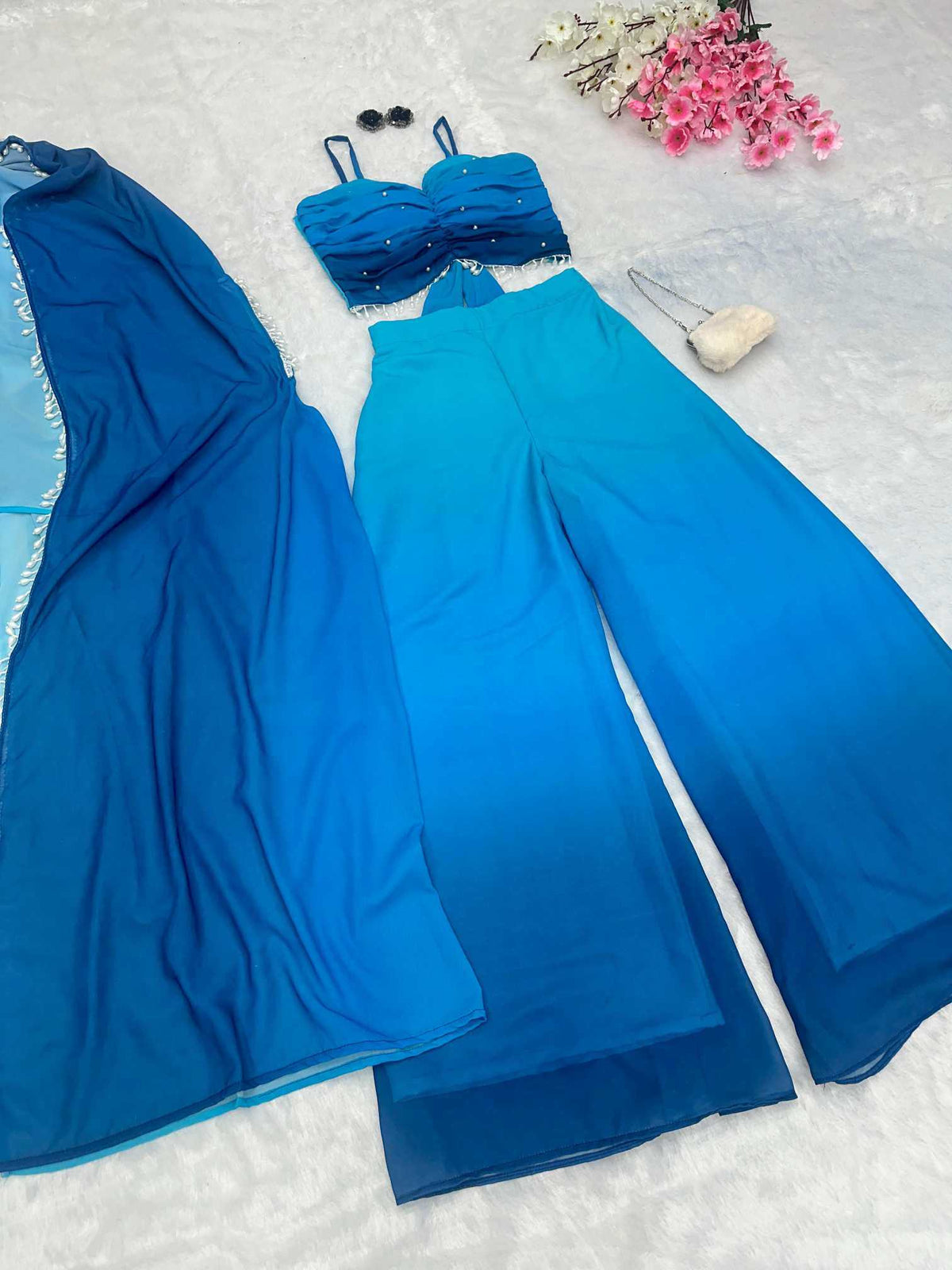 Georgette Palazzo Suit