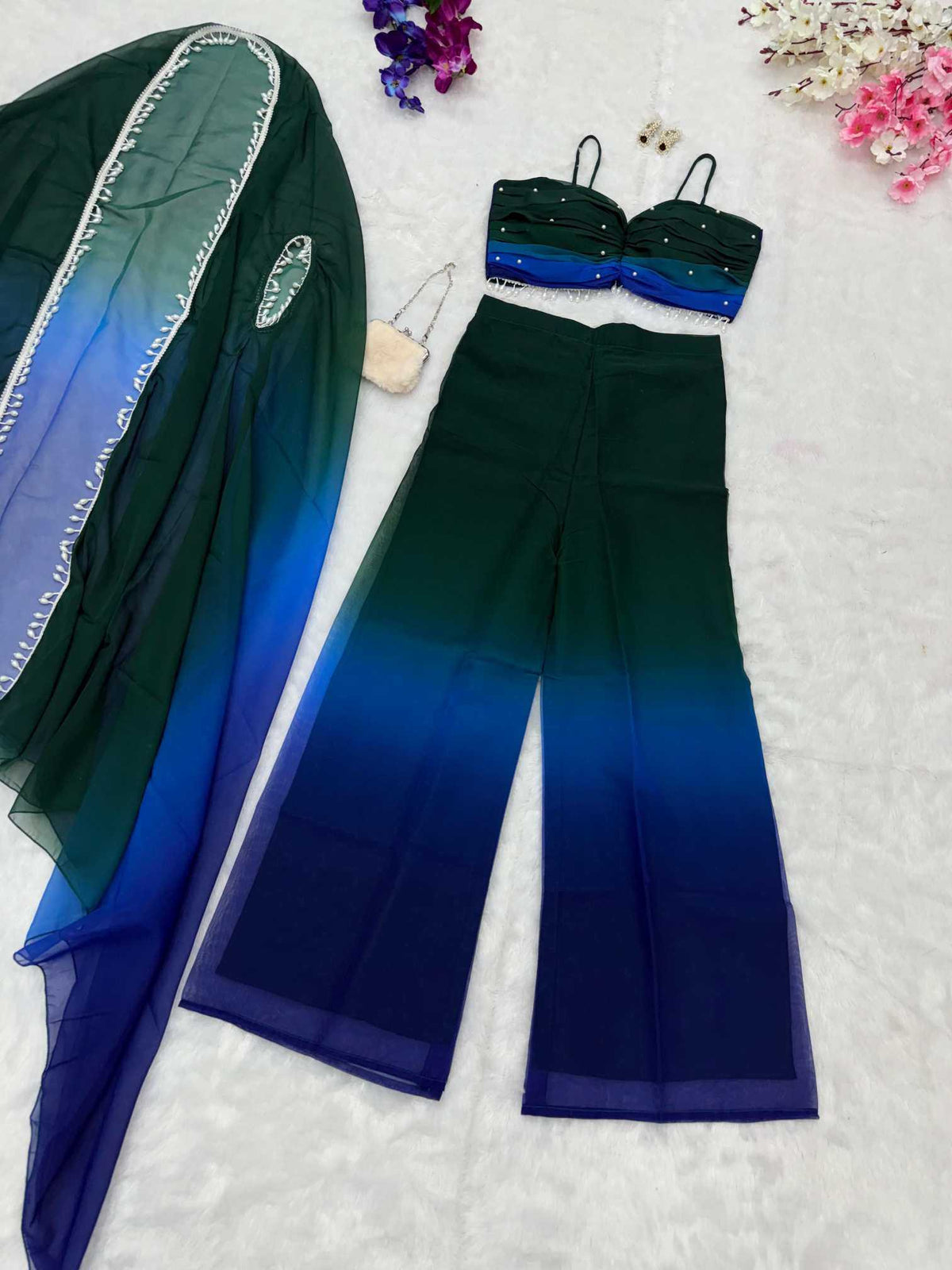 Georgette Palazzo Suit