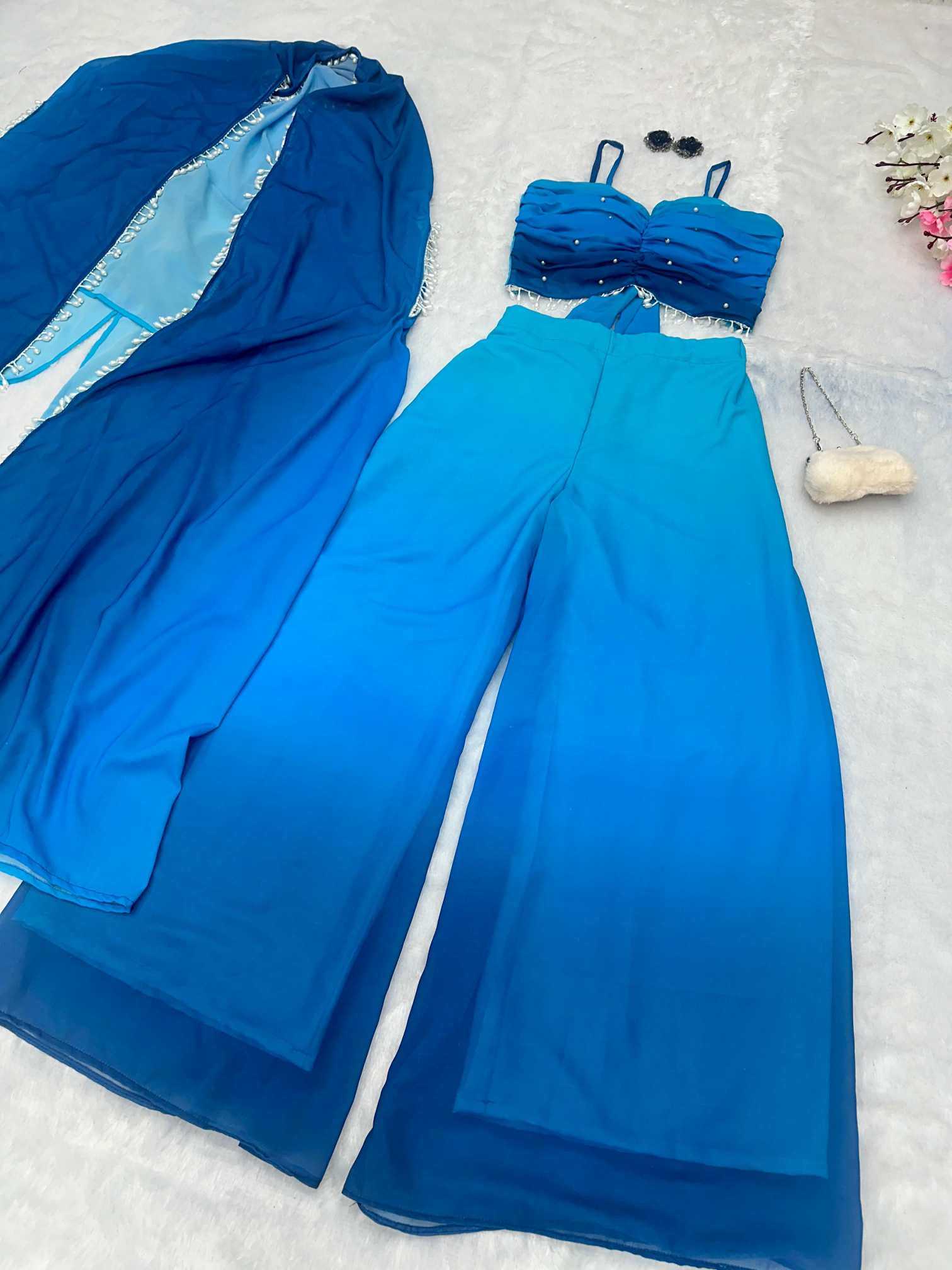 Georgette Palazzo Suit