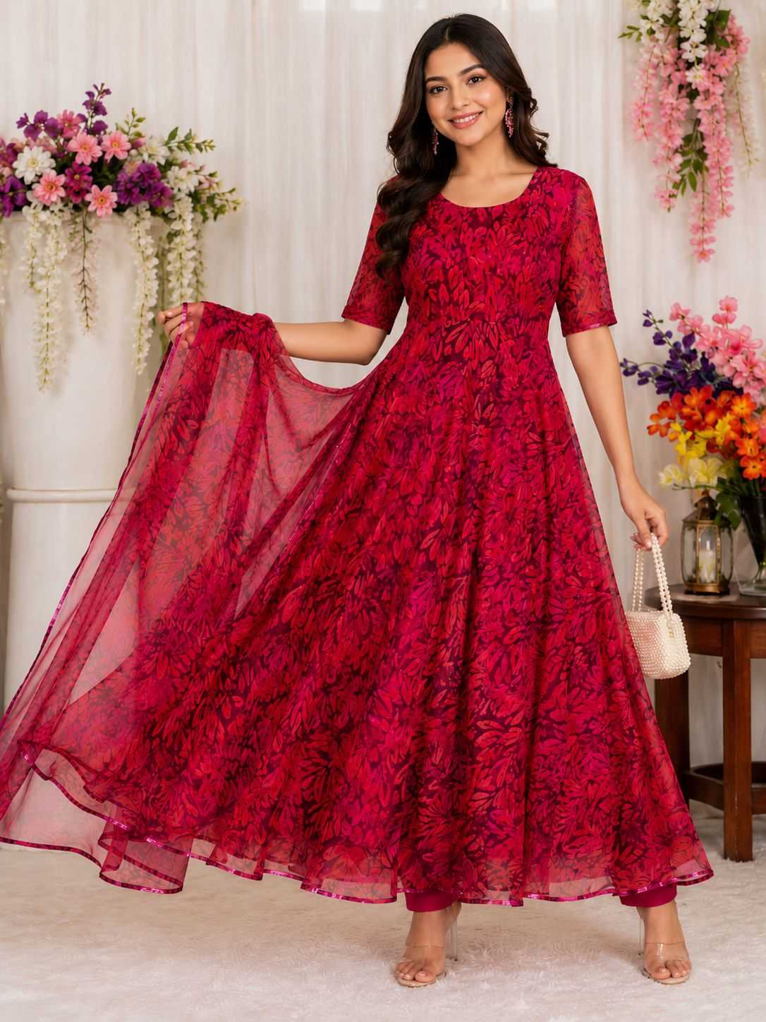 Georgette Printed Gown