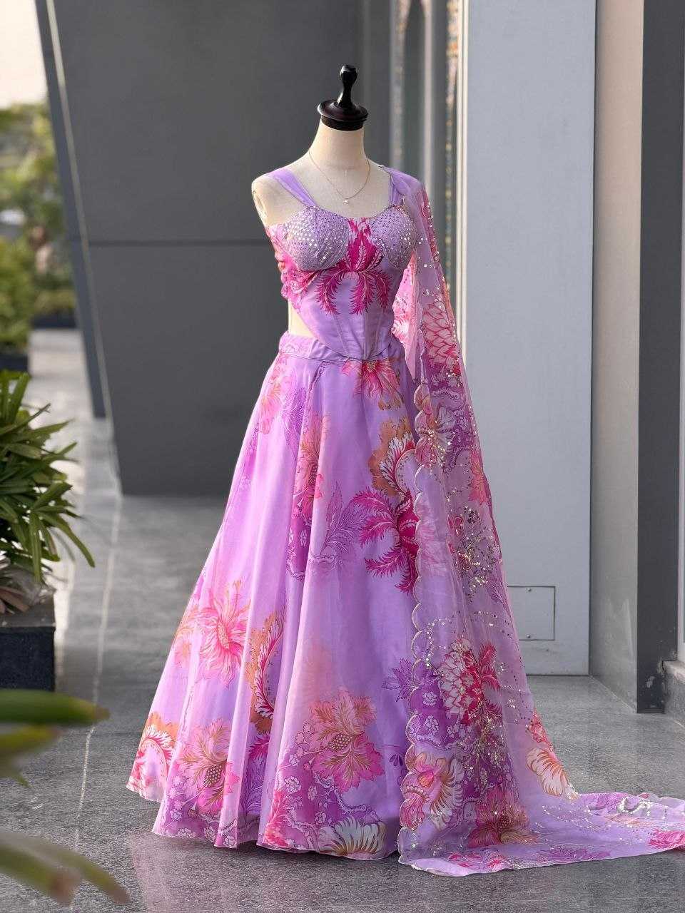 Organza Printed Lehenga