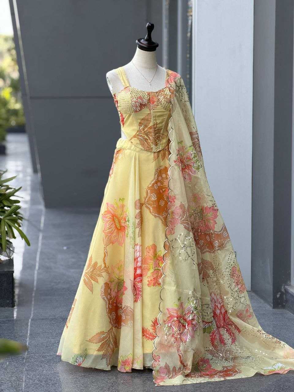 Organza Printed Lehenga