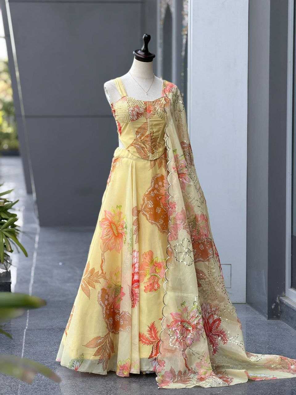 Organza Printed Lehenga
