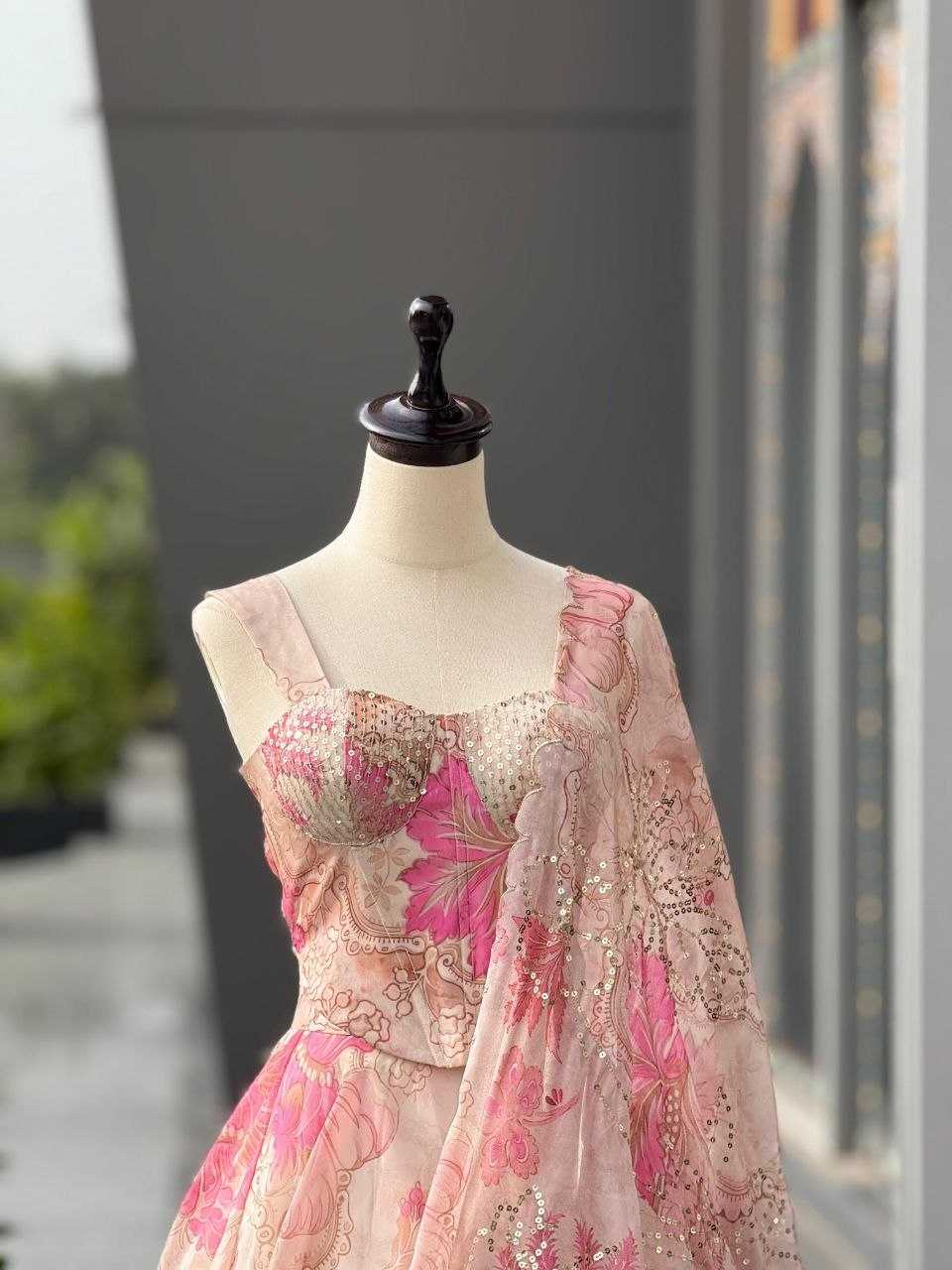 Organza Printed Lehenga