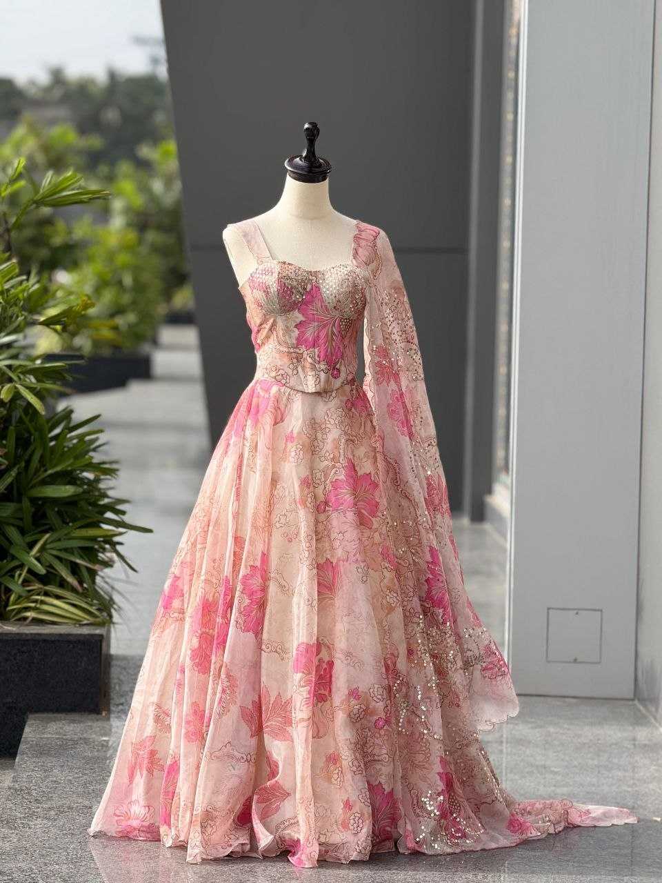 Organza Printed Lehenga