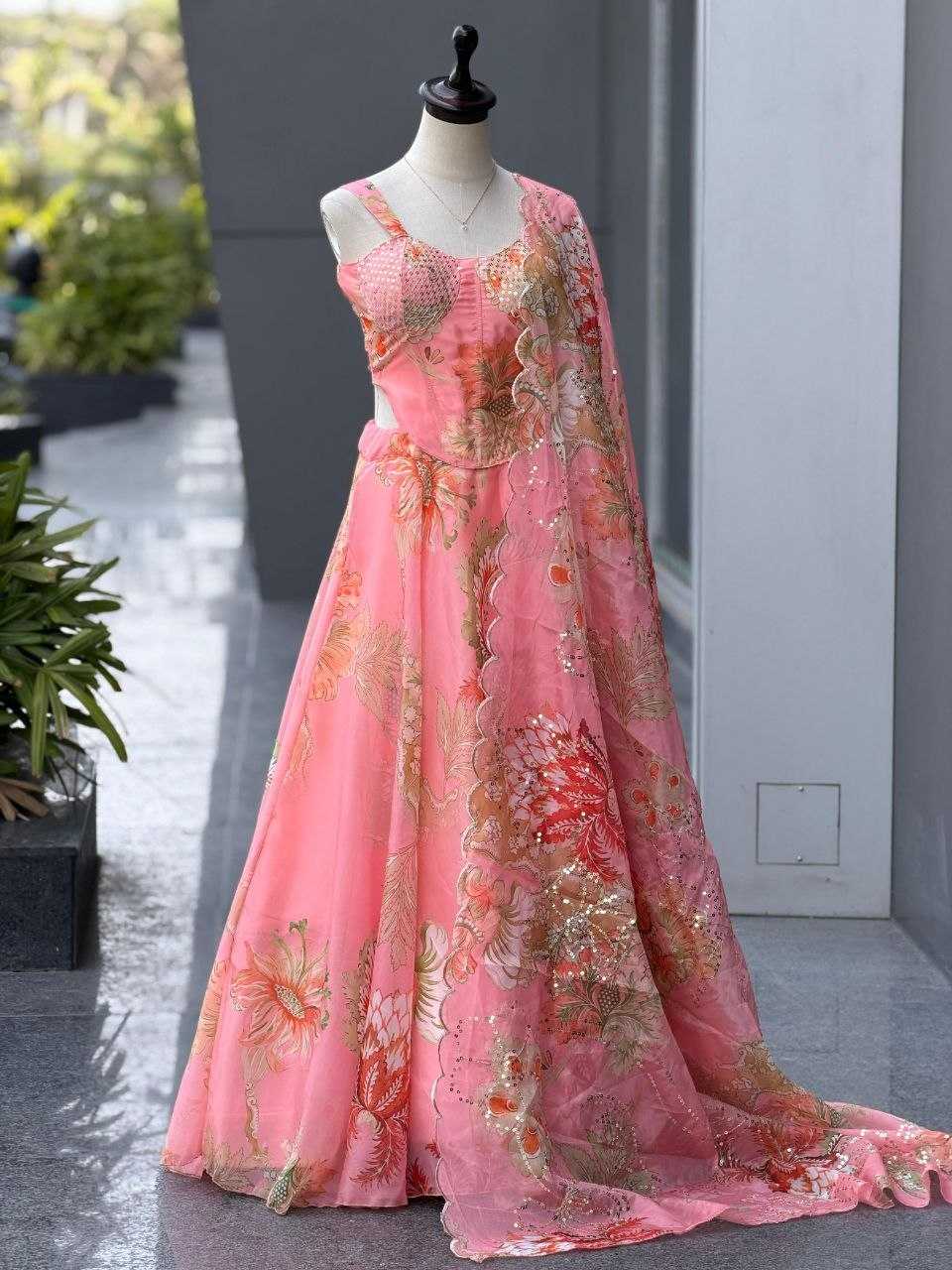 Organza Printed Lehenga