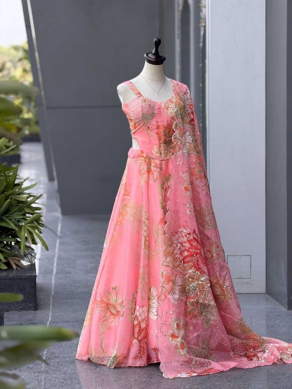 Organza Printed Lehenga
