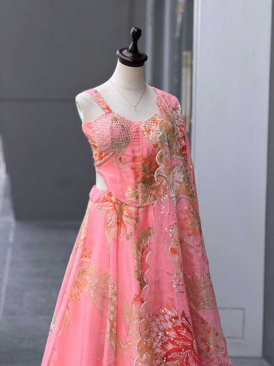 Organza Printed Lehenga