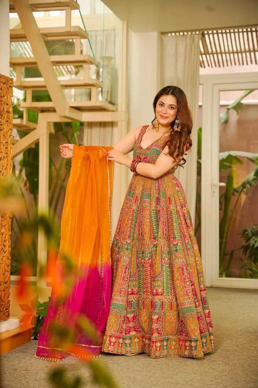 Organza Silk Printed Gown