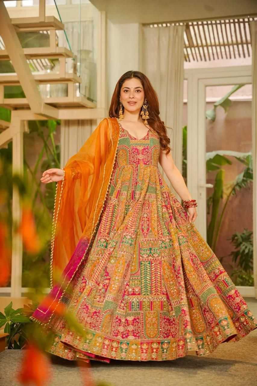 Organza Silk Printed Gown