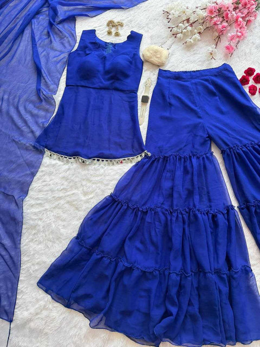 Georgette Sharara Salwar Suit