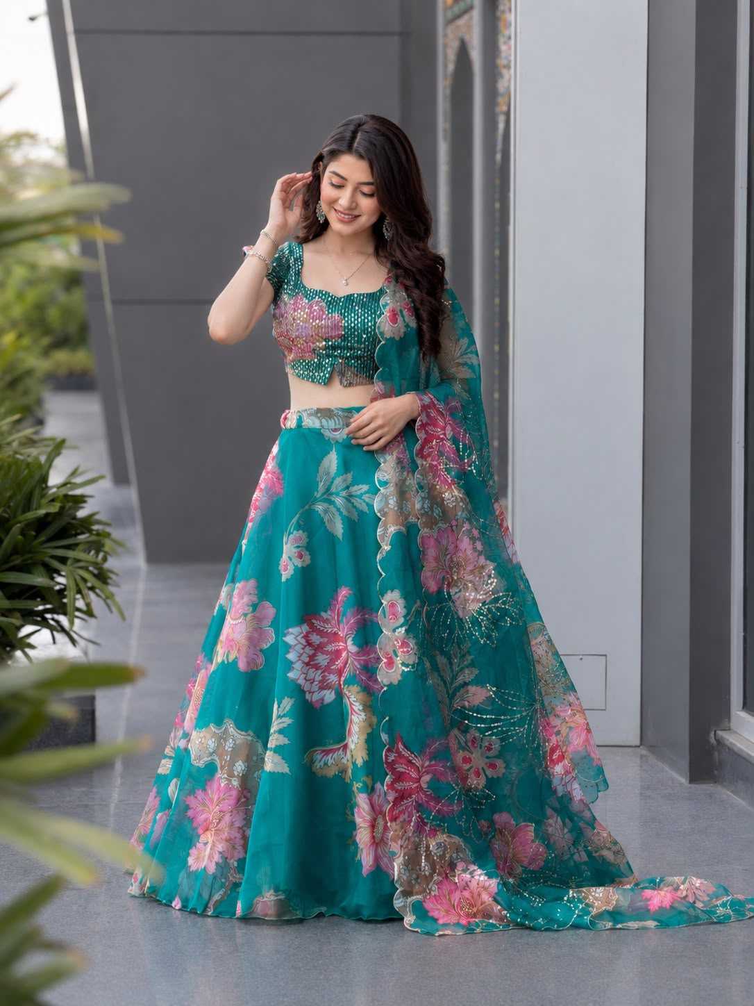Organza Designer Lehenga
