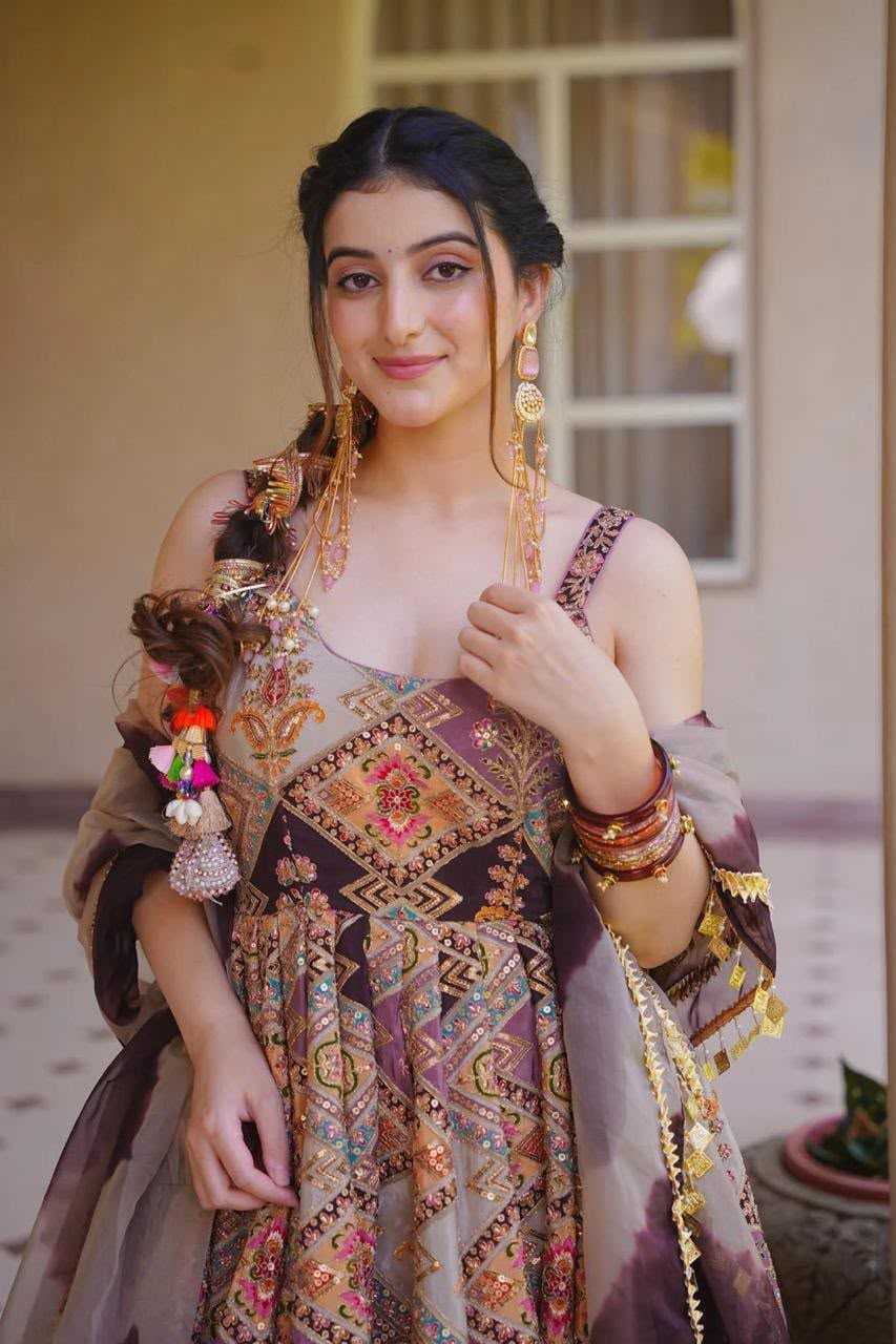 Organza Silk Anarkali Gown