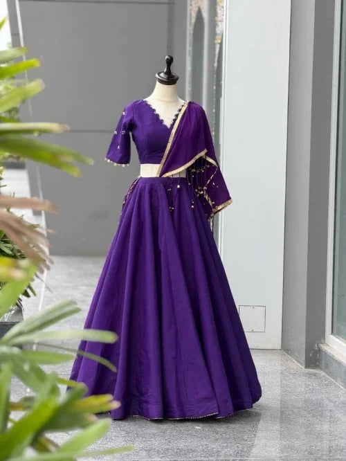 Heavy Roman Silk Traditional Lehenga 1212