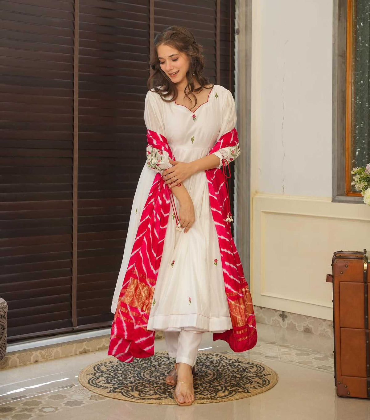 Georgette Embroidery Suit in Yellow