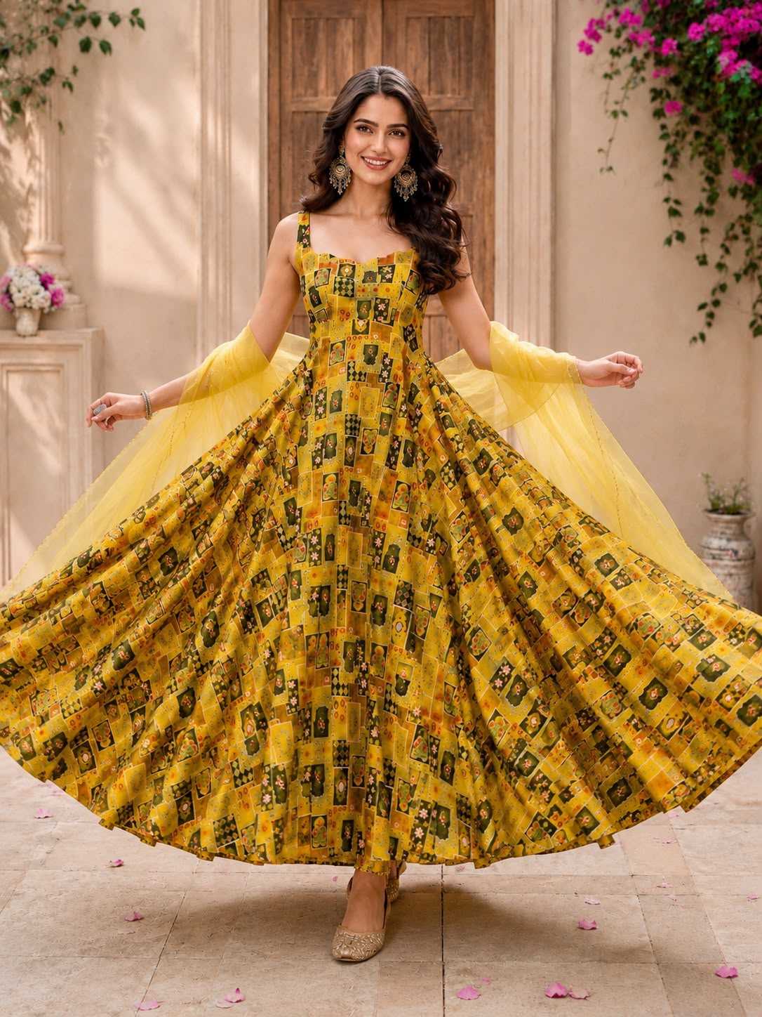 Organza Silk Printed Gown 252