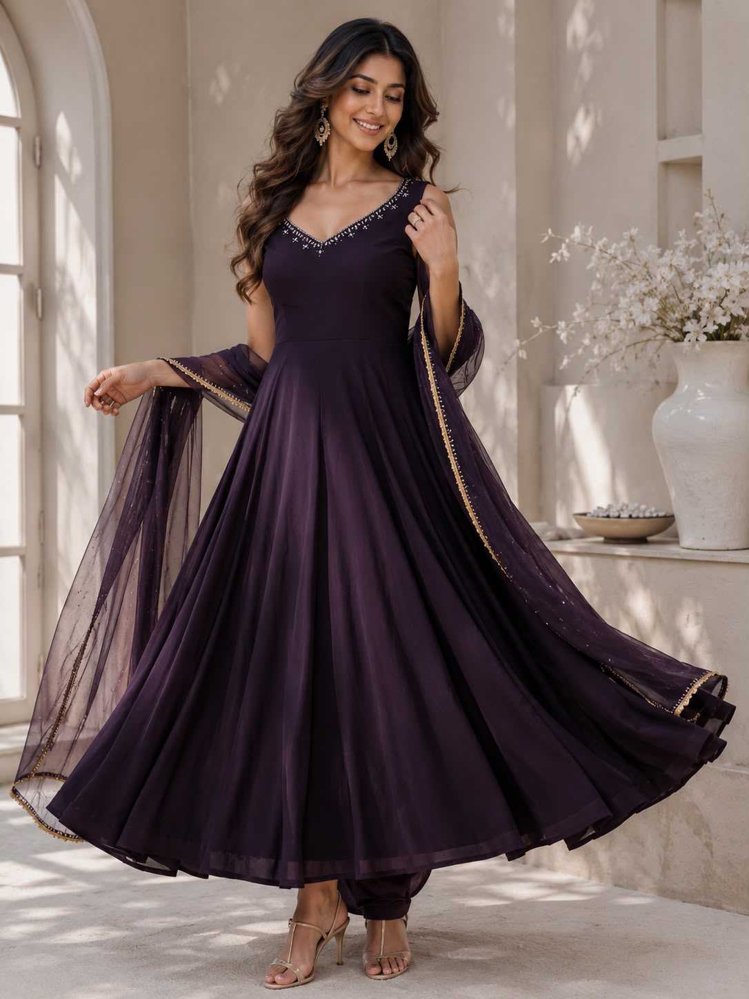 Georgette Anarkali Gown
