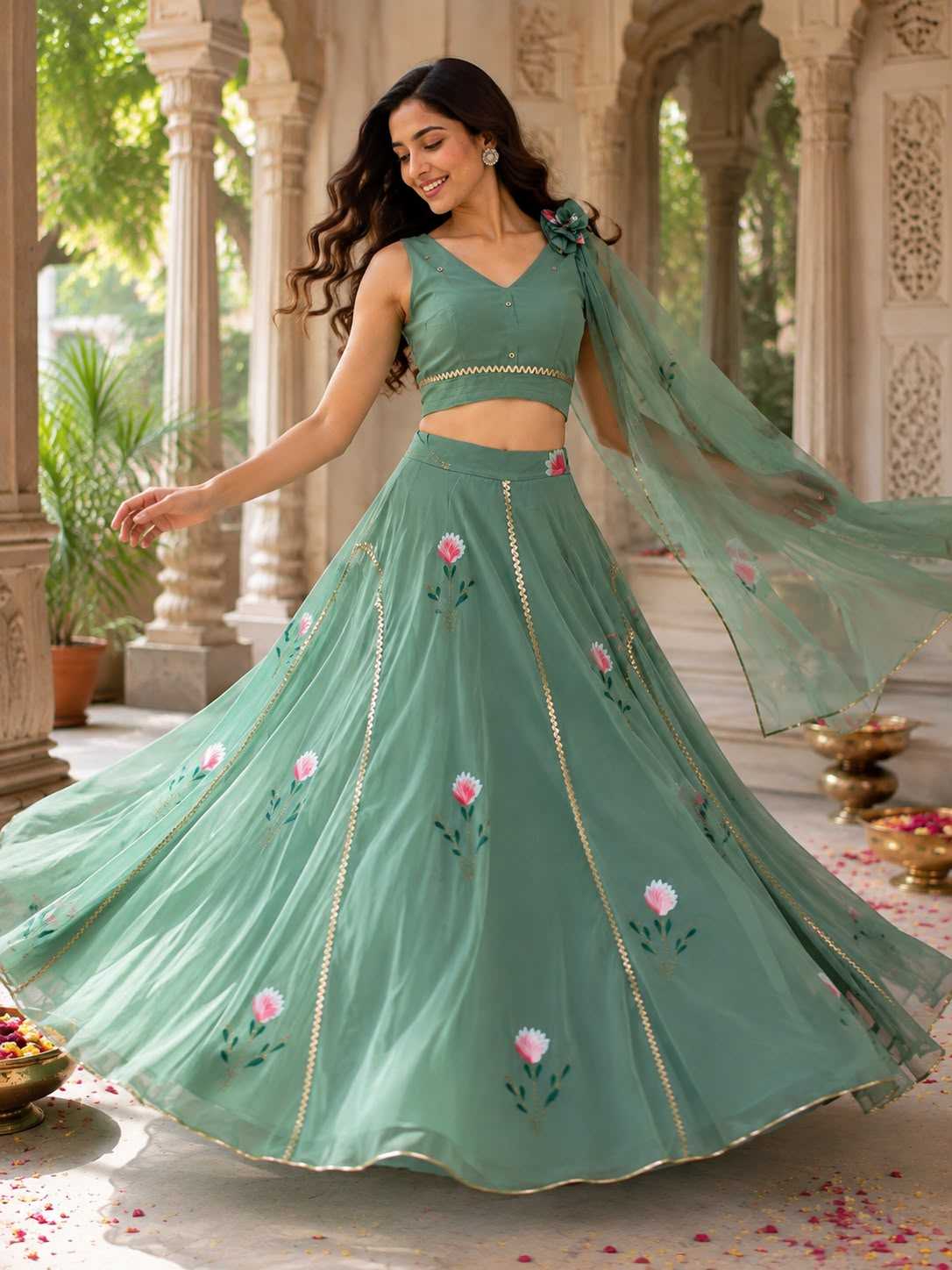Georgette Wedding Lehenga