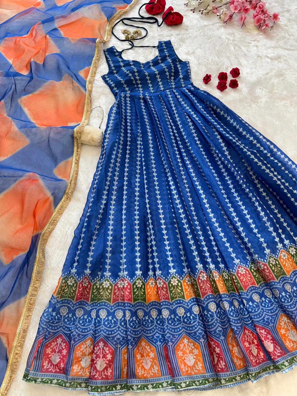 Organza Silk Printed Gown 307