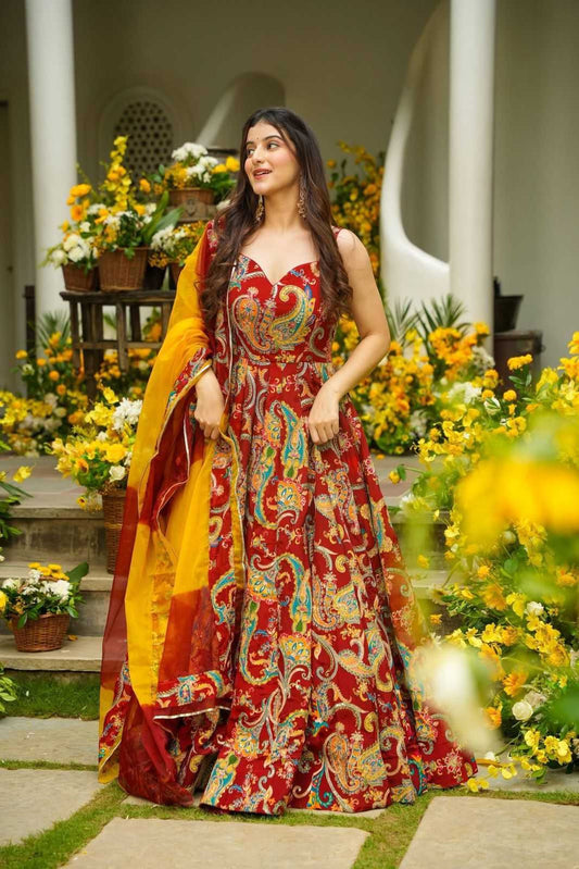 Organza Silk Printed Gown