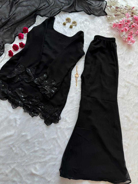 Faux Georgette Embroidery Suit 328